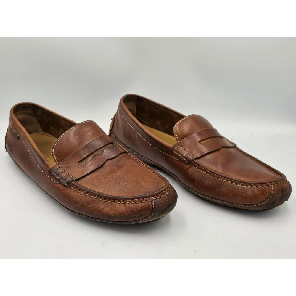 Cole Haan Men's Brown Leather Driving Penny Loafers Moccasins Shoes Size 11.5